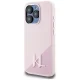 Karl Lagerfeld iPhone 15 Pro Max vāciņš Silicone Shadow Metal Initial MagSafe, rozā