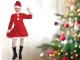 Meitenes Ziemassvētku vecīša kostīms (kleita, cepure, josta)
