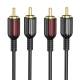 Borofone 2 RCA (Male) - 2 RCA (Male) Audio Cable Adapter, 1,5m, Black | Audio Vads Kabelis Pāreja Adapteris