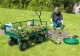 Dārza transporta rati ar atveramām malām, 200 kg, pumpējami riteņi, MultiGarden, zaļi