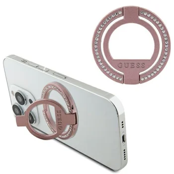 Guess MagSafe gredzena statīvs GUMRSALDGP rozā/rozā krāsā ar mirdzošiem akmentiņiem | Ring stand pink/pink...