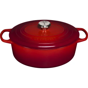 Čuguna sautējamais trauks Le Creuset Signature ovāls 31 cm 6.3 l, Cerise