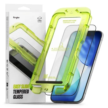 Ringke Easy Slide aizsargstikls iPhone 17 Air (2 gab.), melns