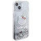 Hello Kitty iPhone 14 vāciņš Liquid Glitter Charms Kitty Head, sudraba