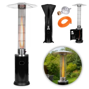 MultiGarden 9 kW gāzes sildītājs terasei ar stikla aizsargu un pārvalku