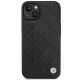 BMW iPhone 14 vāciņš Leather Quilted, melns