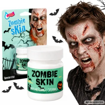 Zombie Skin Helovīna grima bāze rētu un brūču veidošanai, balta, 28ml