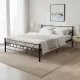 Metāla gulta 140x200 cm ar pamatnes līstēm ModernHome, melna