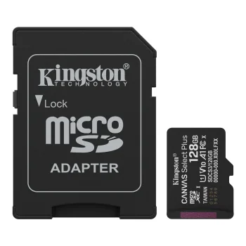 Kingston Canvas Select Plus Gen3 128 GB microSDXC atmiņas karte ar adapteri, 150 MB/s A1