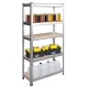 Humberg HR-810 metāla noliktavas plaukts, 150 x 75 x 30 cm, sudraba