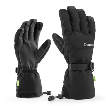 Qunature Finger Style slēpošanas cimdi, izmērs M, melni