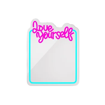 Forever Light FMNE01 LOVE YOURSELF LED neona spogulis, zils/rozā