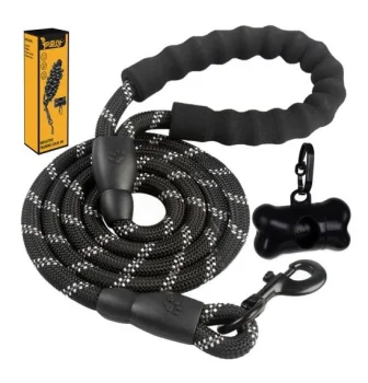 Purlov atstarojoša suņu pavada ar rokturi, 3m, Melna