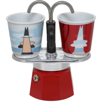 Bialetti MINI EXPRESS Set Magritte kafijas komplekts, sarkans
