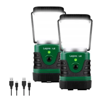 Kempinga lampa LEPRO 3300008-2, 1000 lm, 4400 mAh, 2 gab., zaļa