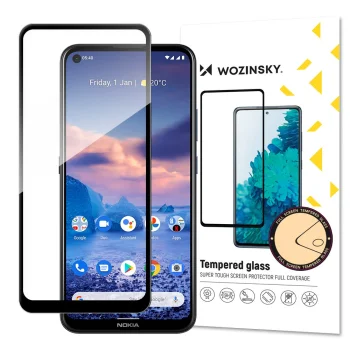 5D Aizsargstikls Nokia 5.4, Melns Pilna Pārklājuma (Tempered Glass)