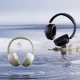 Bezvadu uzliekamās austiņas Dudao X22 Max ar ANC un Bluetooth 5.4, bēšas