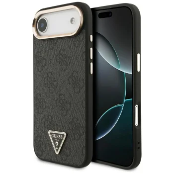 Guess 4G Triangle Logo MagSafe vāciņš priekš iPhone Air, melns ar zeltu