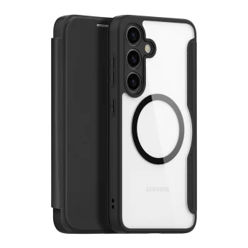 Dux Ducis Samsung Galaxy S24+ atverams vāciņš maciņš grāmatiņa Skin X Pro, melns