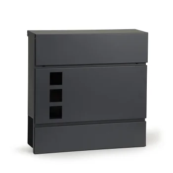 Modernhome HPB932-8 pastkastīte ar avīžu nodalījumu, cinkots tērauds, antracīts