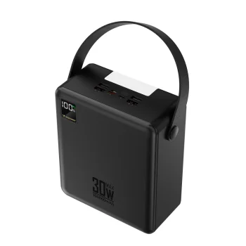 Ārējais akumulators Wozinsky W8-B 100000 mAh, 30 W, ar lukturīti, melns