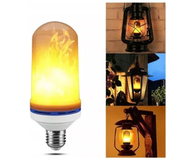 LED Spuldze ar Dzīvas Liesmas Efektu E27 9W, Dekoratīva, Balta