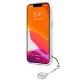 Guess iPhone 13 mini vāciņš 4G Gray Strap Charm, caurspīdīgs