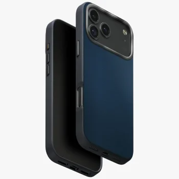 Uniq Lyden DS vāciņš iPhone 17 Pro Max ar Magclick Charging, zils un melns