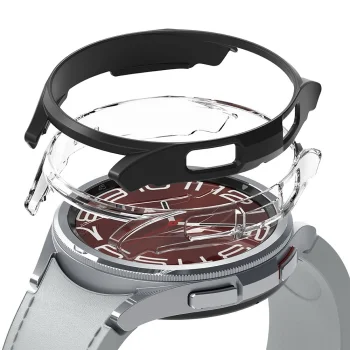 Ringke Slim aizsargvāciņu komplekts (2 gab.) Samsung Galaxy Watch 6 Classic 43mm, Melns/Caurspīdīgs