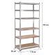 Metāla noliktavas plaukts Humberg HR-815, 222 x 110 x 50 cm, 6 plaukti