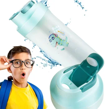 Bērnu ūdens pudele 500 ml skolai un bērnudārzam, zaļa