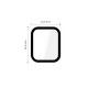 Hibrīda aizsargstikls Tech-Protect Glass Flex+ Apple Watch 40mm, 2 gab., melns