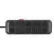Maclean MCE388 B Pagarinātājs, 2 ligzdas + 3xUSB, 2500W, 3m, Melns