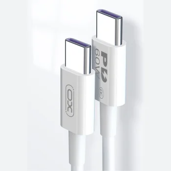 XO NB-Q190A USB Type C to USB Type C Data Charging Cable 60W, 1m, White | Lādētājvads Datu Pārraides Kabelis