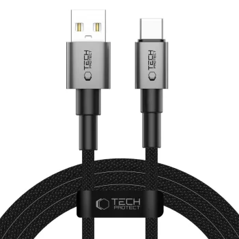 Tech-Protect UltraBoost DNA USB-A uz USB-C kabelis, 15W, 3A, 200cm, pelēks