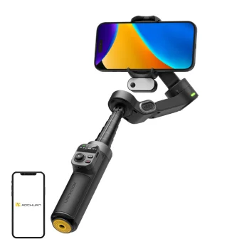 Aochuan X3 Stabilizators ar AI Sensoru un Apgaismojumu (Melns)