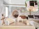 Bērnu Spēļu Koka Leļļu Māja ar Mēbelēm un LED Gaismu LULILO, 78cm | Play Dollhouse with Furniture