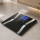 Analītiskie vannas istabas svari no stikla ar LCD ekrānu, līdz 180 kg, melni