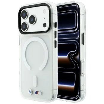 BMW M IML Frosted Metal Logo & Trims MagSafe vāciņš iPhone 18 Pro Max / 17 Pro Max, caurspīdīgs