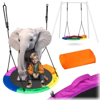 Neo-Sport bērnu šūpoles "Stārķa ligzda" Swingo XXL, 120 cm, daudzkrāsainas