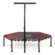 Neo-Sport Fitness Batuts ar Rokturi, 127 cm, Sešstūra, Sarkans