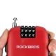 Rockbros 32420981001 velosipēda slēdzene ar izvelkamu trosi, sarkana