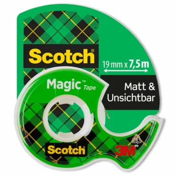Līmlente 3M Scotch Magic ar rokas dozatoru, 19 mm x 7.5 m, matēta caurspīdīga (8-1975D)