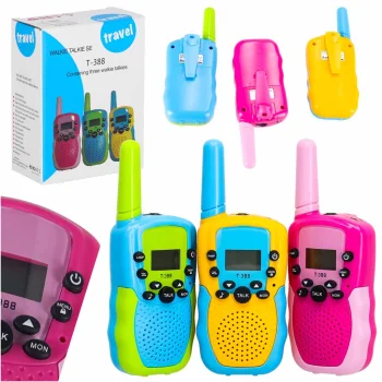 Bērnu rācijas Walkie Talkie, 3 gab. komplekts, darbības rādiuss līdz 3 km
