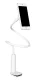 Telefona Galda Turētājs ar Klipsi un Lokanu Kāju, Balts | Flexible Phone Desktop Clamp Holder