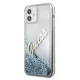 Guess iPhone 12 mini vāciņš Glitter Vintage Script, zils