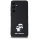 Karl Lagerfeld Samsung Galaxy A35 vāciņš Saffiano Karl&Choupette Pin, melns