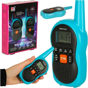 Bērnu rācijas Walkie Talkie ar 3 km diapazonu, komplekts 2 gab., zilas