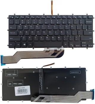 Klaviatūra Dell Inspiron 7569, 7579, 7368, 5370, ar apgaismojumu, US, melna