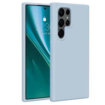 Vāciņš Etteri Silicone Case Samsung Galaxy S24 Ultra, gaiši zils